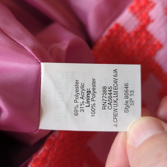 JCrew size 6P lavender and red skirt - Picture 7 of 10